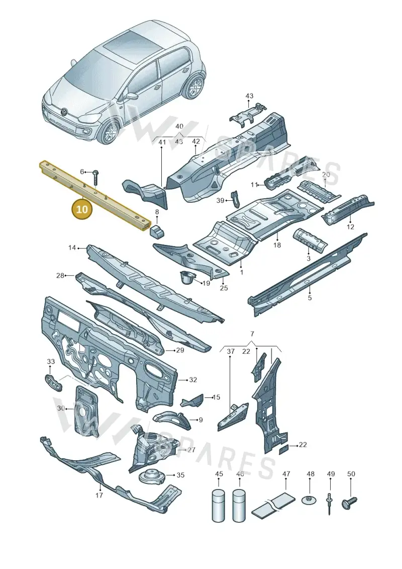 12E802305 — Volkswagen E-up! (2013-2016) diagram 772802000, position 10