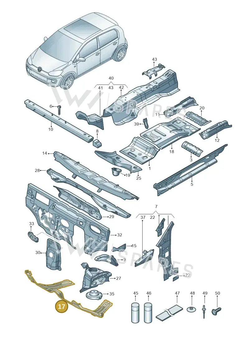 12E803027 — Volkswagen E-up! (2016-2023) diagram 772802000, position 17