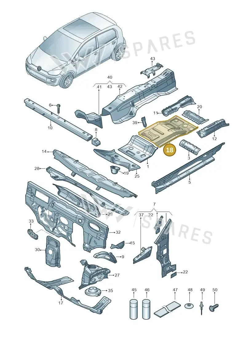 12E803206 — Volkswagen E-up! (2016-2023) diagram 772802000, position 18