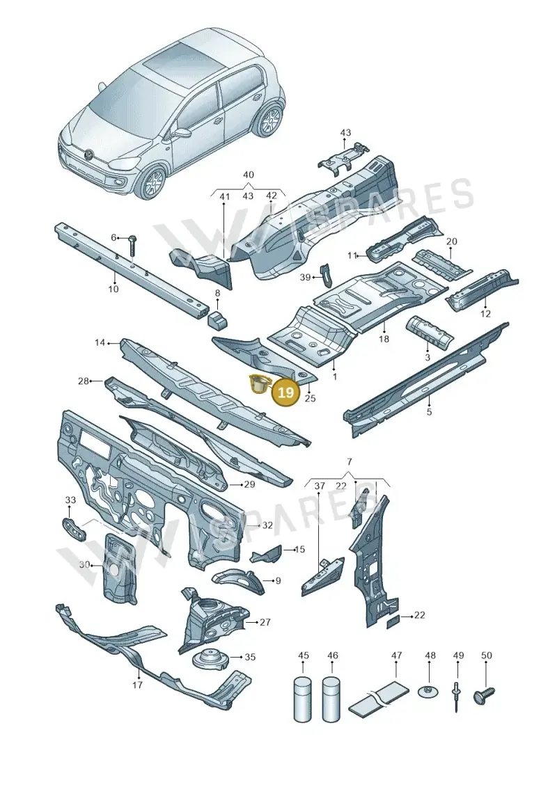 12E803215 — Volkswagen E-up! (2016-2023) diagram 772802000, position 19