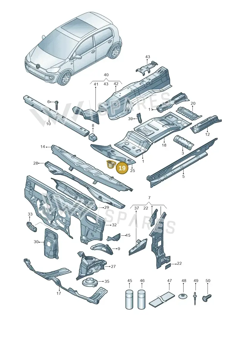 12E803216 — Volkswagen E-up! (2016-2023) diagram 772802000, position 19