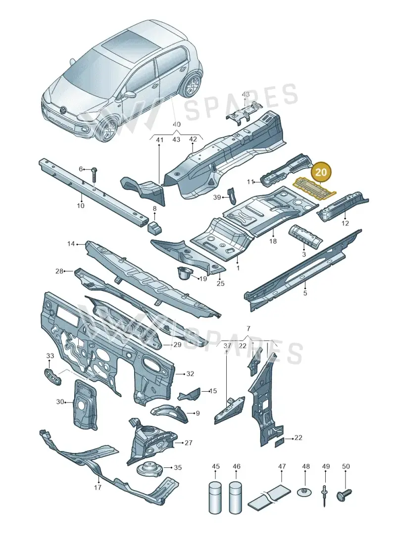 12E803233 — Volkswagen E-up! (2016-2023) diagram 772802000, position 20