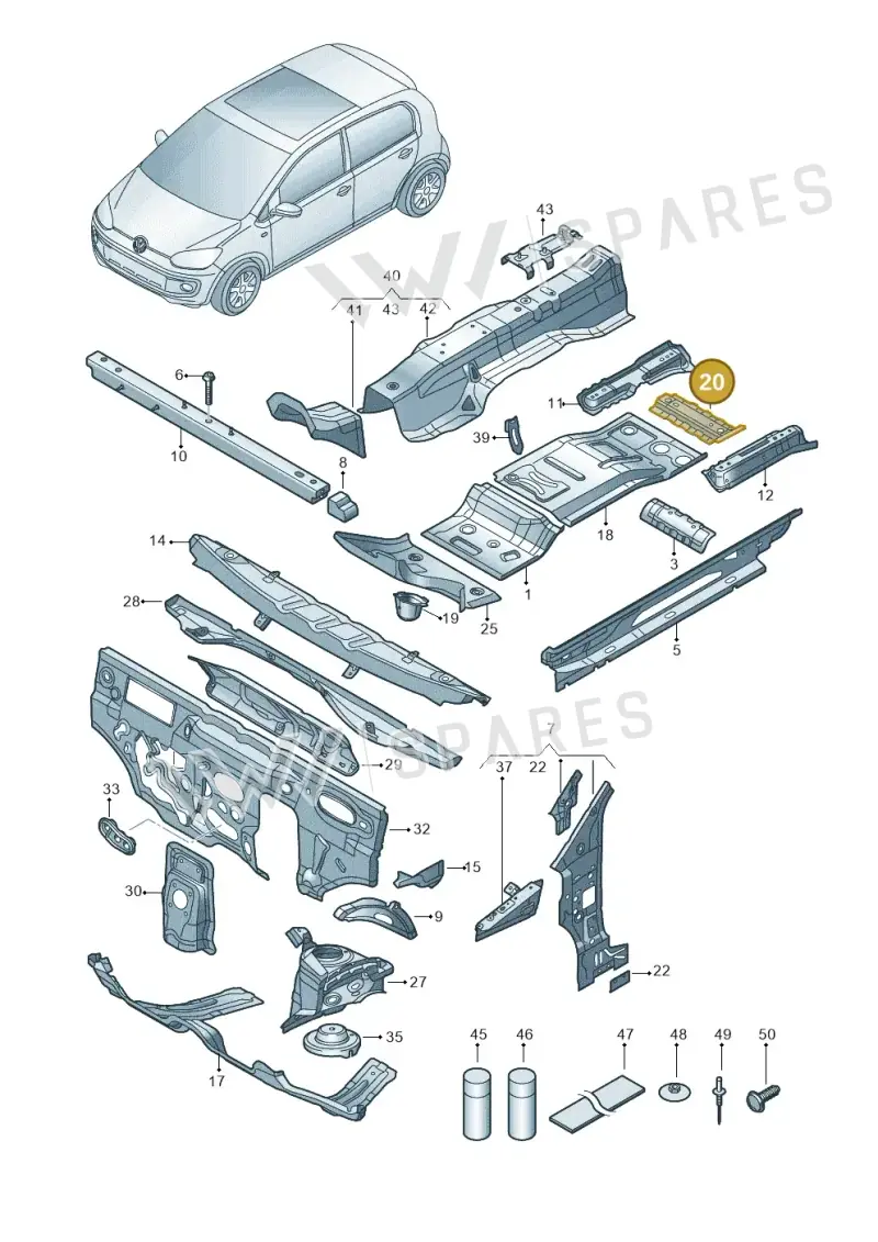 12E803233A — Volkswagen E-up! (2016-2023) diagram 772802000, position 20
