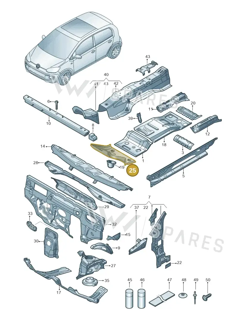 12E803486 — Volkswagen E-up! (2016-2023) diagram 772802000, position 25