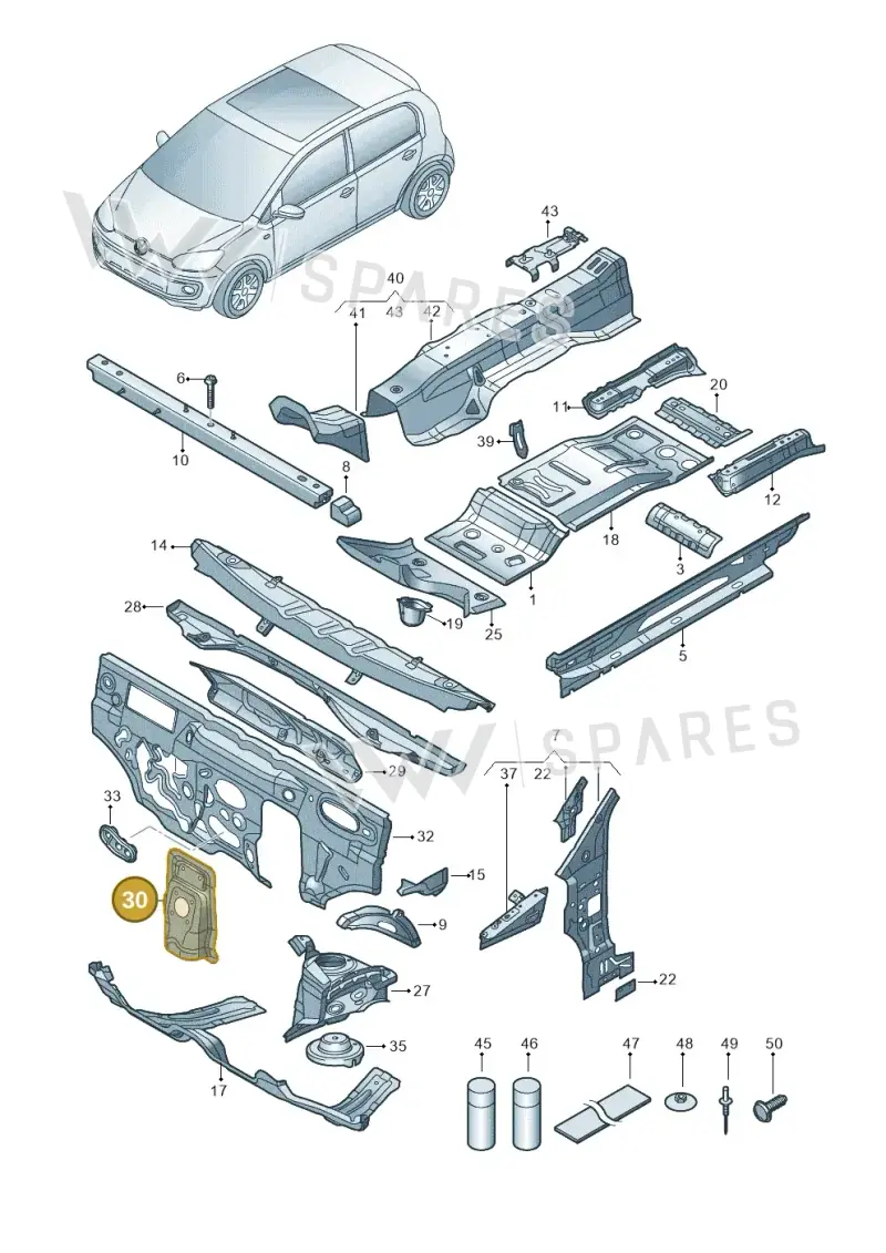 12E805367B — Volkswagen E-up! (2016-2023) diagram 772802000, position 30