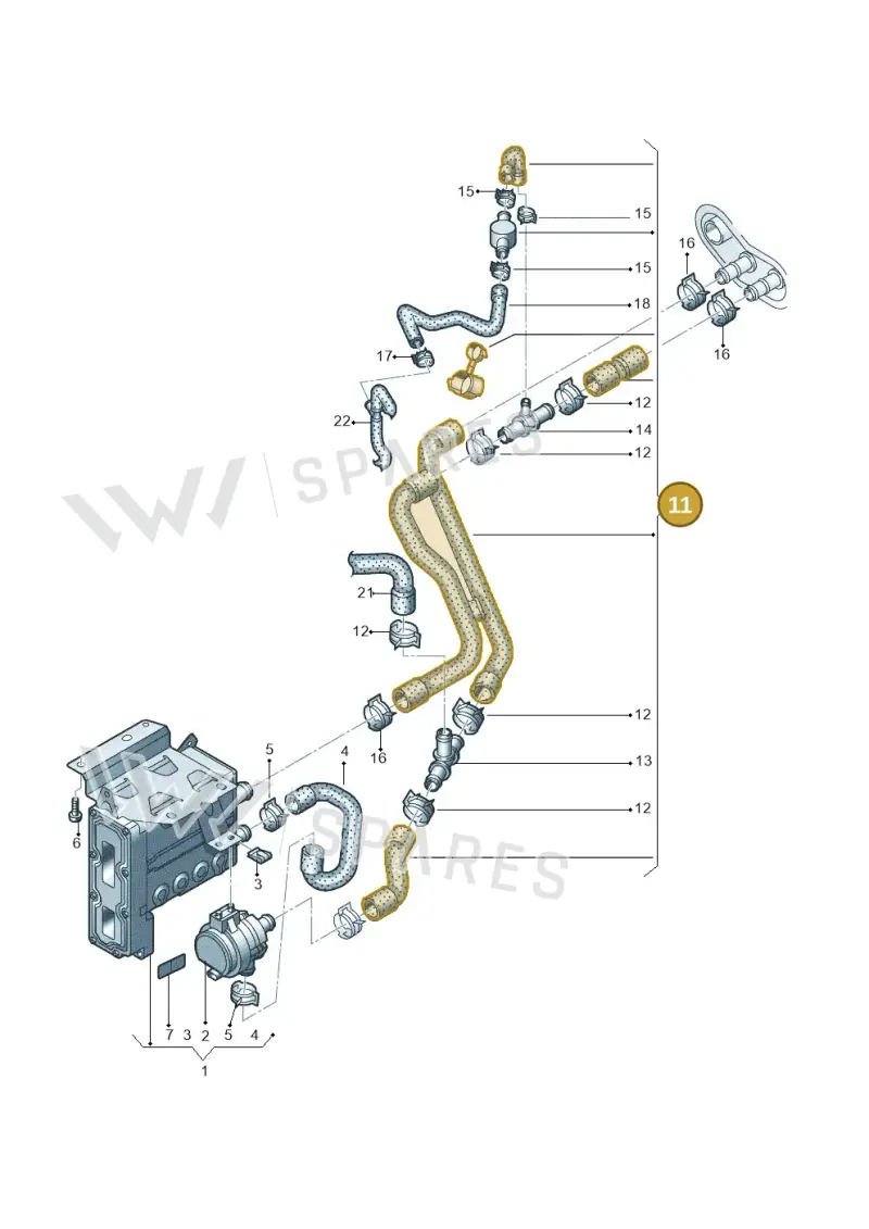 12E819337M — Volkswagen E-up! (2013-2016) diagram 772819600, position 11