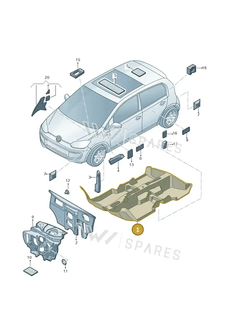 12E863919E — Volkswagen E-up! (2016-2023) diagram 772863200, position 1