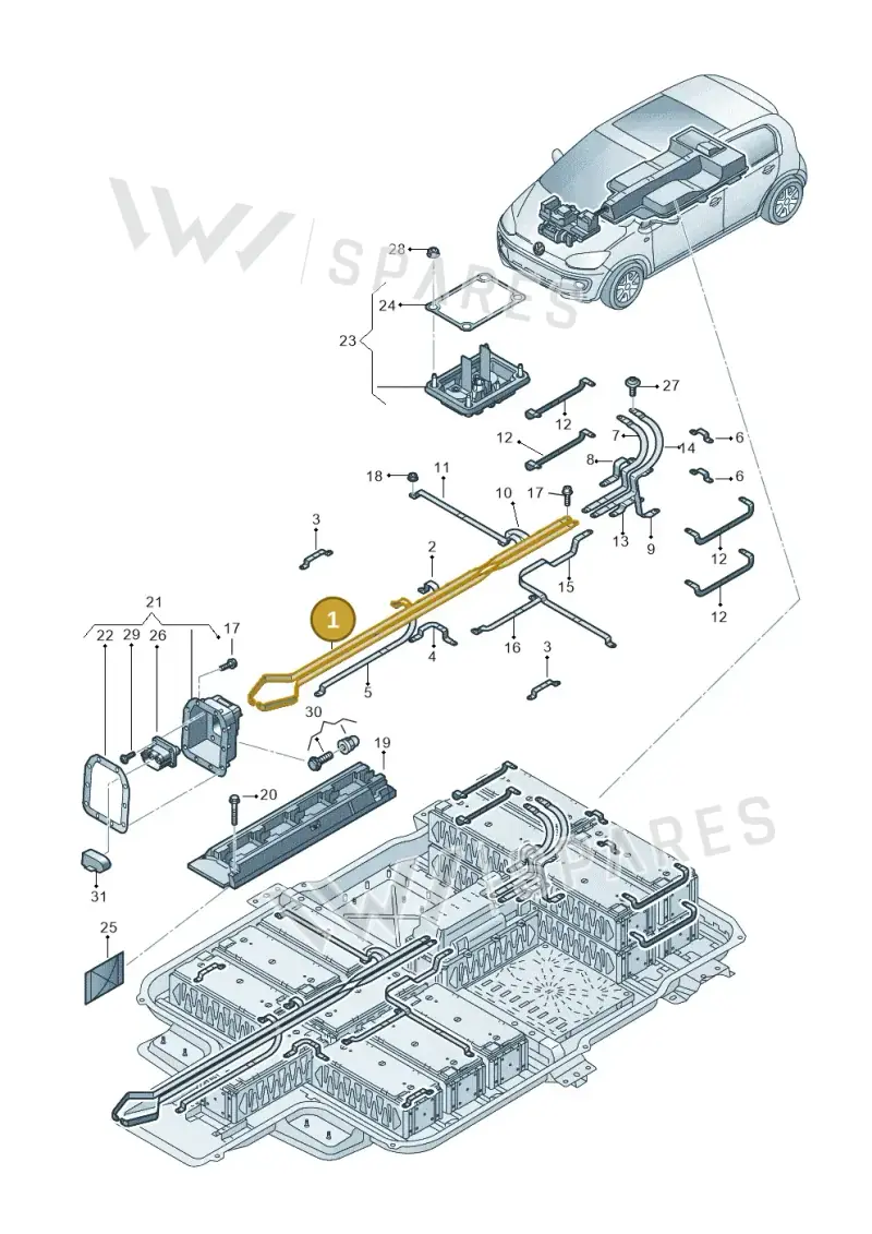 12E915159BA — Volkswagen E-up! (2016-2023) diagram 772915700, position 1