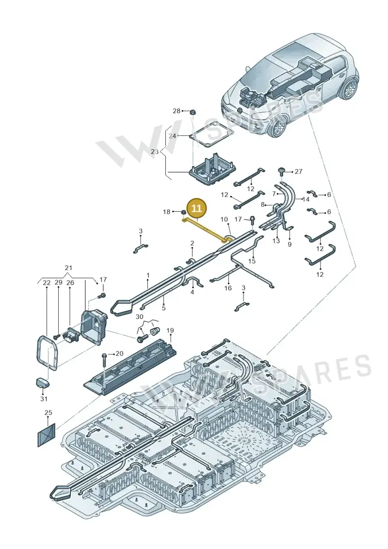 12E915159BF — Volkswagen E-up! (2016-2023) diagram 772915700, position 11