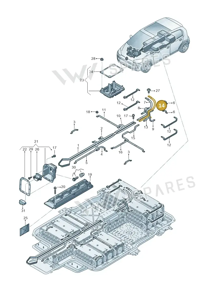 12E915159BK — Volkswagen E-up! (2016-2023) diagram 772915700, position 14