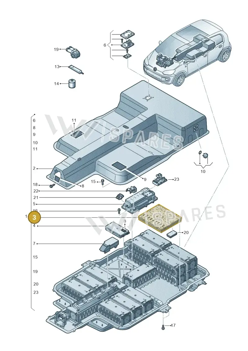 12E915227P — Volkswagen E-up! (2016-2023) diagram 772915500, position 3