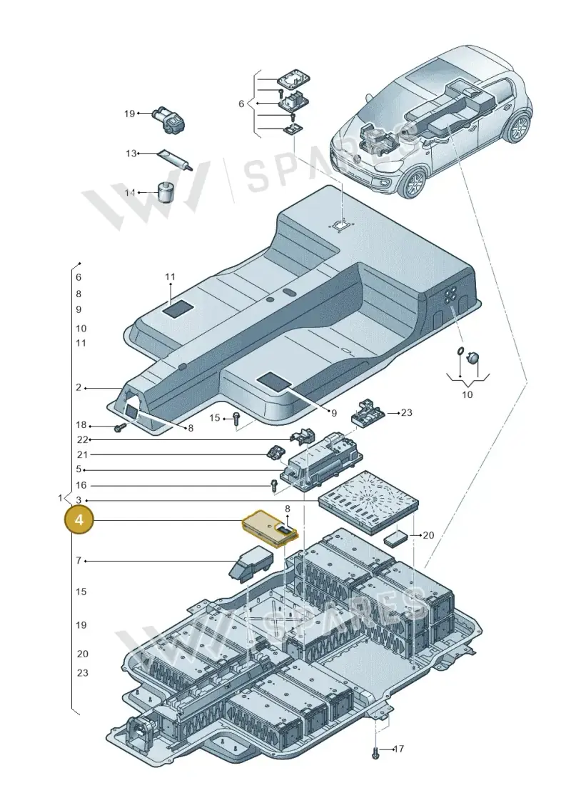 12E915227Q — Volkswagen E-up! (2016-2023) diagram 772915500, position 4