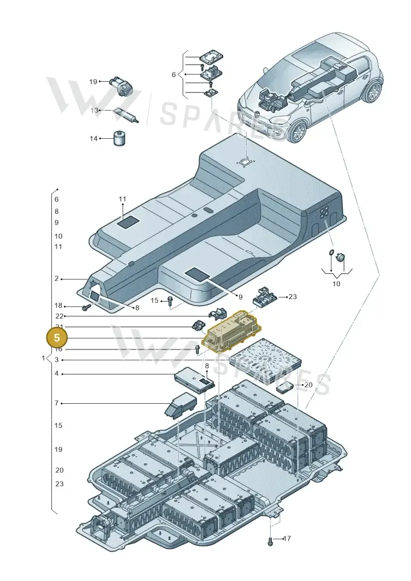 12E915250F — Volkswagen E-up! (2016-2023) diagram 772915500, position 5
