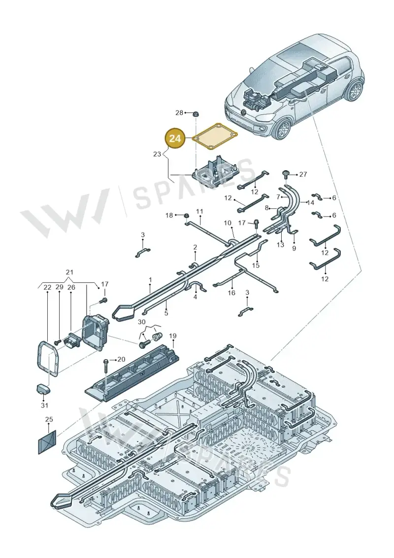 12E915433H — Volkswagen E-up! (2016-2023) diagram 772915700, position 24