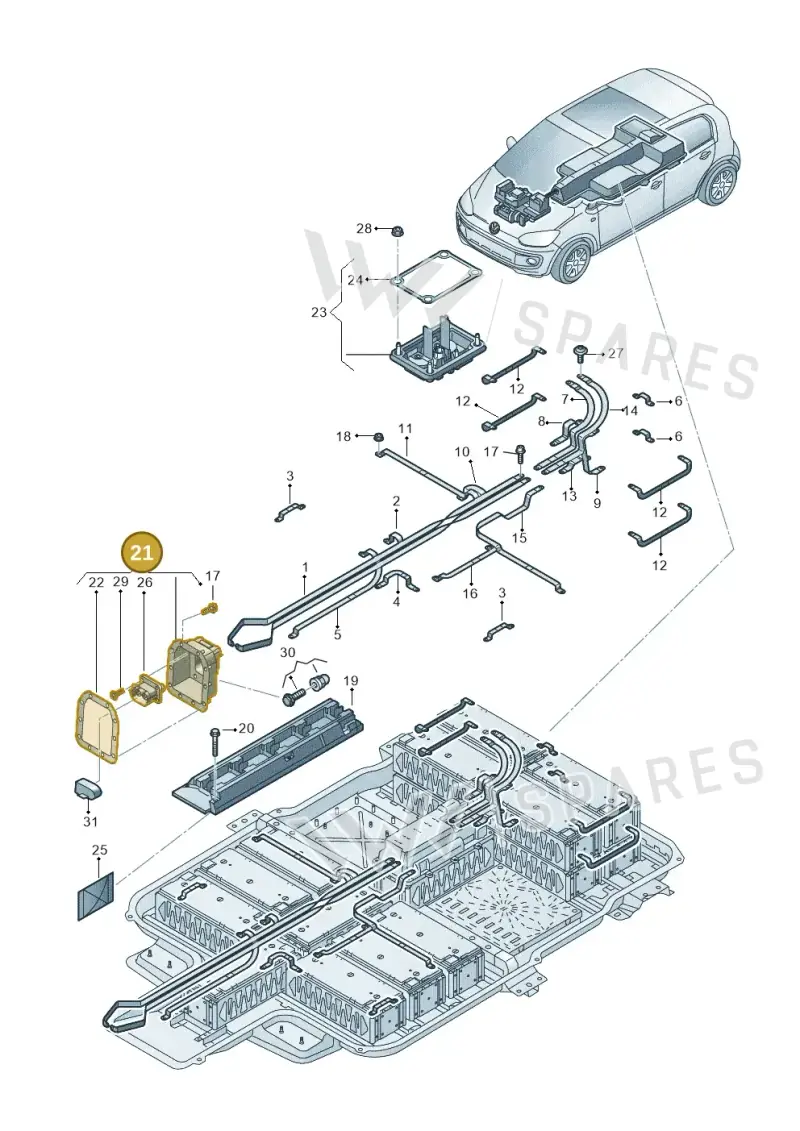 12E915699N — Volkswagen E-up! (2016-2023) diagram 772915700, position 21