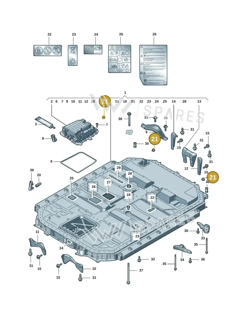 12E915754 — Audi E-tron (2020-2023) diagram 4kc915520, position 21