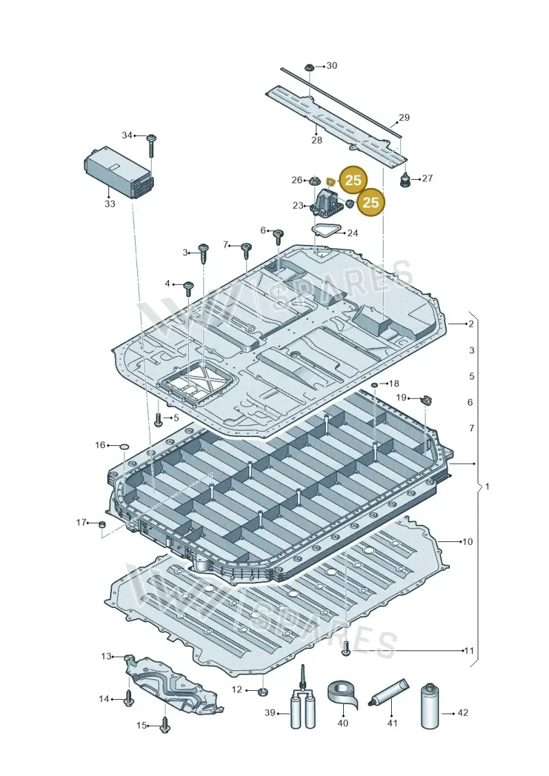 12E915754 — Audi Q8 e-tron (2018-2025) diagram 586915560, position 25