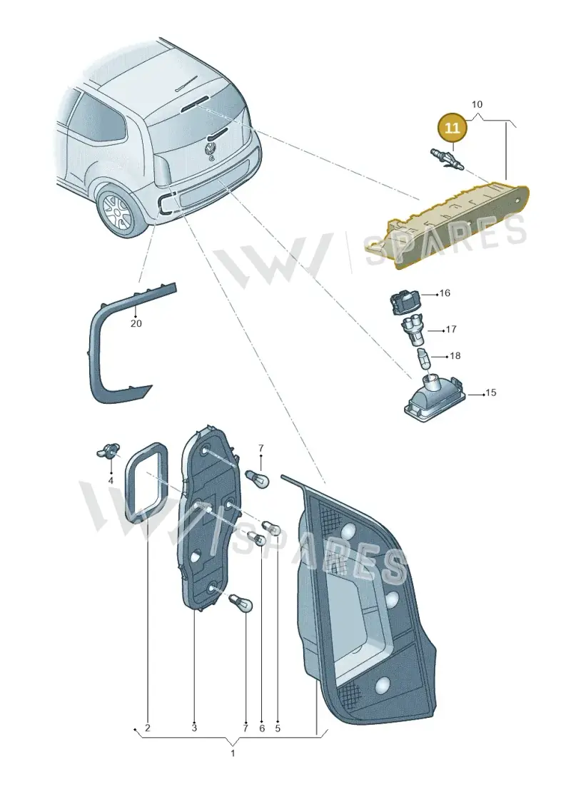 12E955993A — Volkswagen E-up! (2013-2016) diagram 772945000, position 11