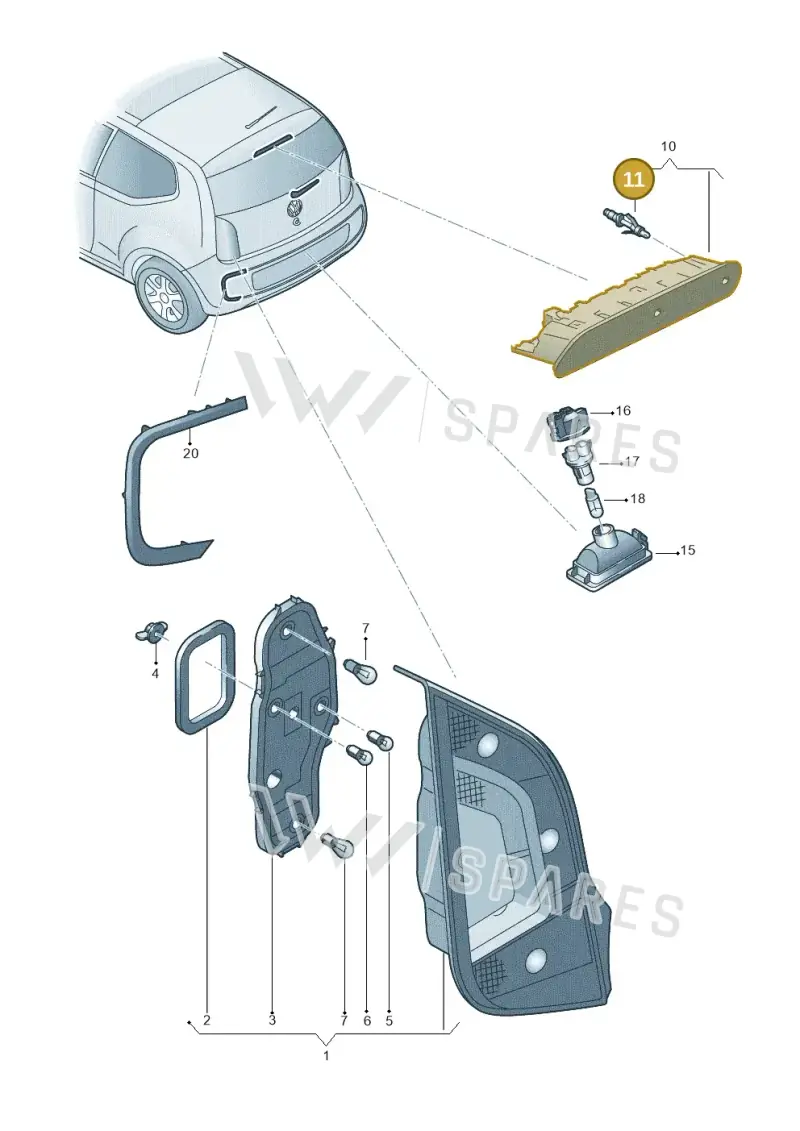 12E955993 — Volkswagen E-up! (2013-2016) diagram 772945000, position 11