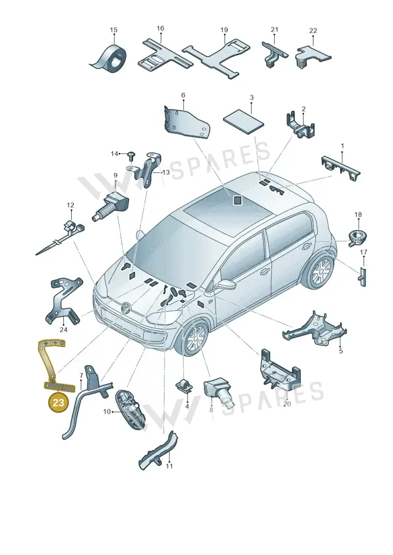 12E971336 — Volkswagen E-up! (2016-2023) diagram 772972010, position 23