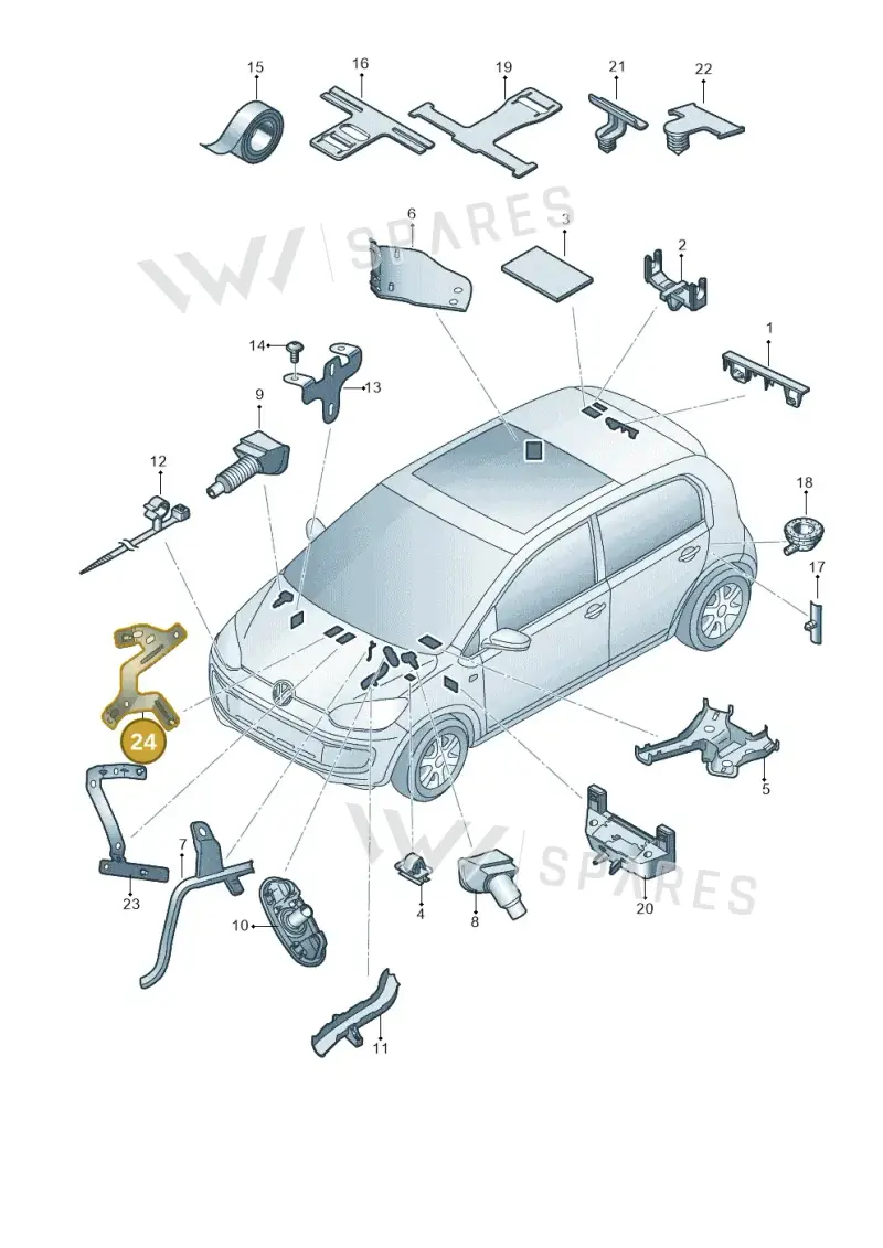 12E971336A — Volkswagen E-up! (2016-2023) diagram 772972010, position 24