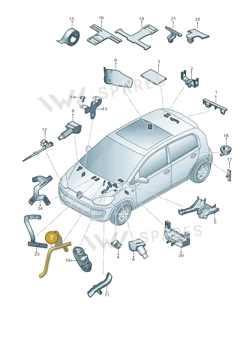 12E971341A — Volkswagen E-up! (2016-2023) diagram 772972010, position 7