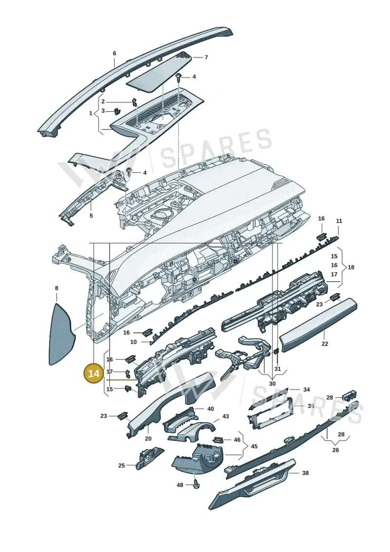 14A858415AVIZ — Volkswagen ID.7 Limousine Pro (2023-) diagram 14b857100, position 14
