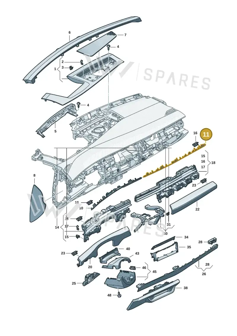 14A858418A041 — Volkswagen ID.7 (2023-2025) diagram 14b857100, position 11