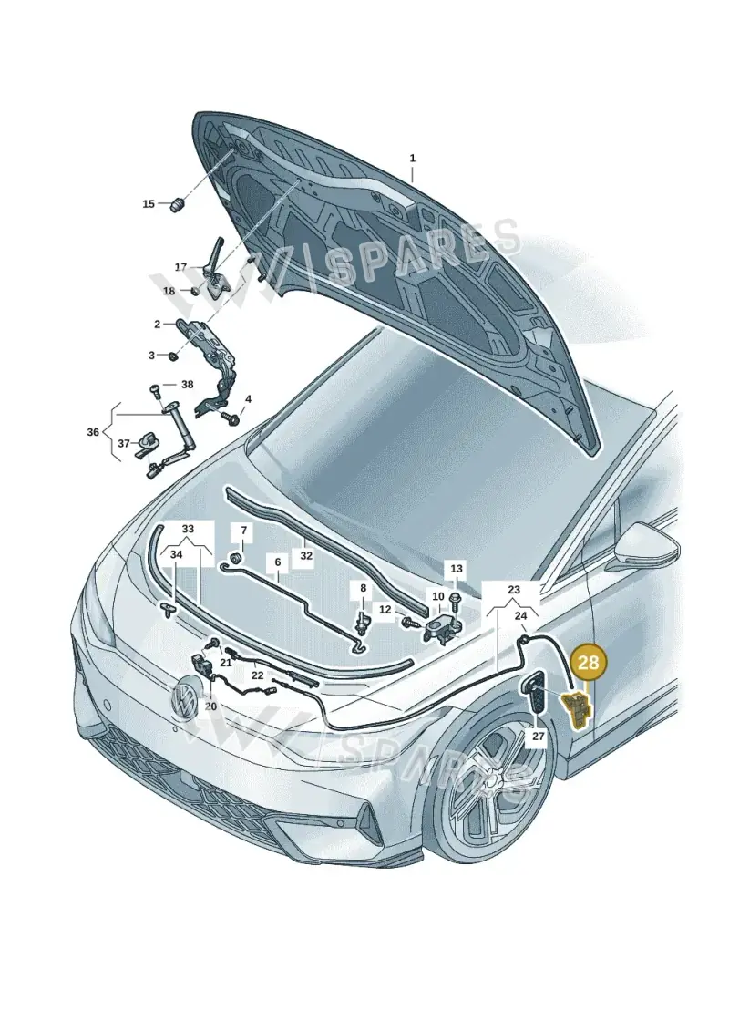 14B823633 — Volkswagen ID.7 Limousine Pro (2023-) diagram 14b823000, position 28