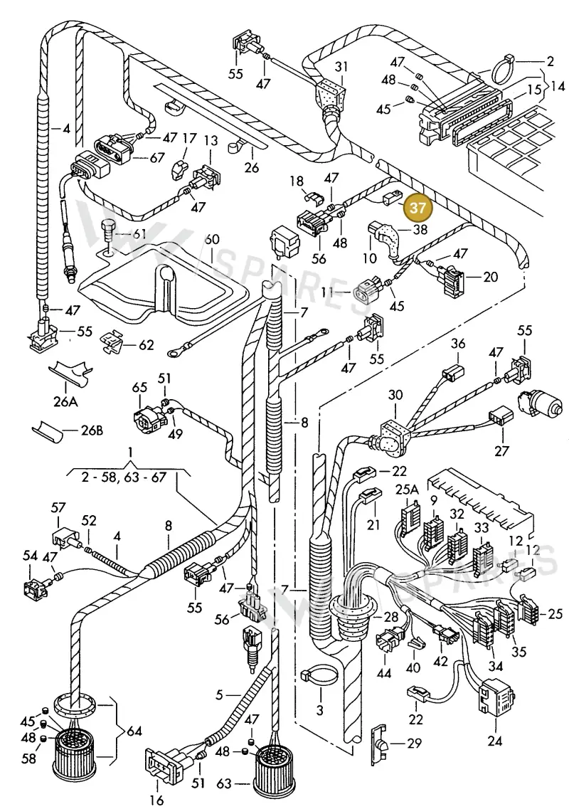 161971990A — Volkswagen GOLF VAR./VENTO (1996-1999) diagram 159971380, position 37