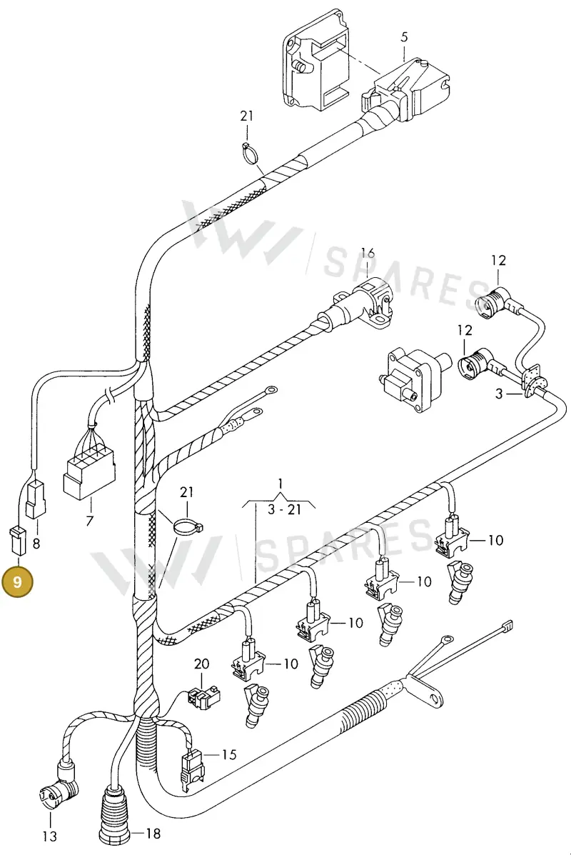 161971990A — Volkswagen LT, LT 4X4 (1996-2003) diagram 176971020, position 9
