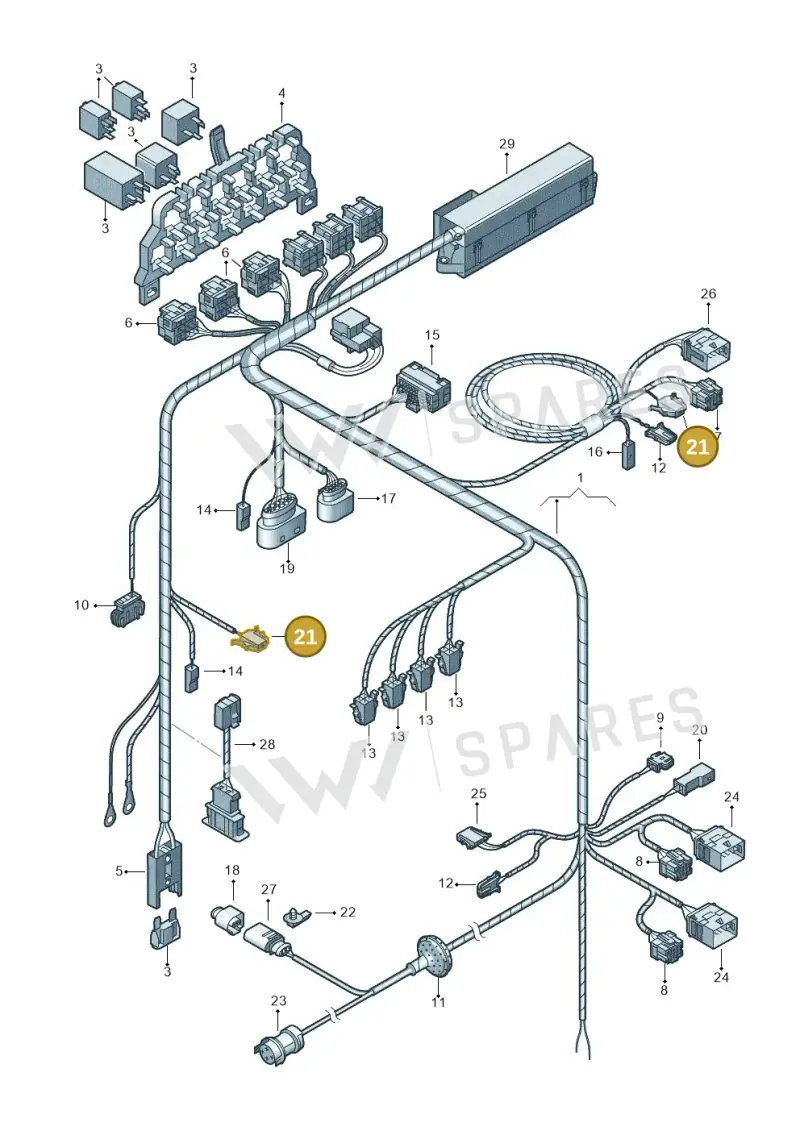 161971990A — Volkswagen PASSAT/4MOTION/W8 (2002-2005) diagram 226972830, position 21