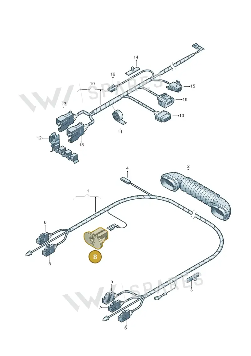 161971990A — Volkswagen Polo (2009-2014) diagram 253972500, position 8