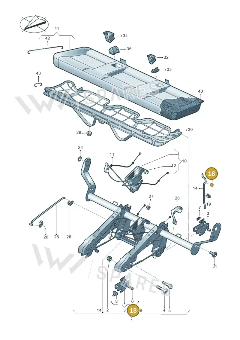 171823395 — Volkswagen Caravelle (2019-2024) diagram 861885010, position 18