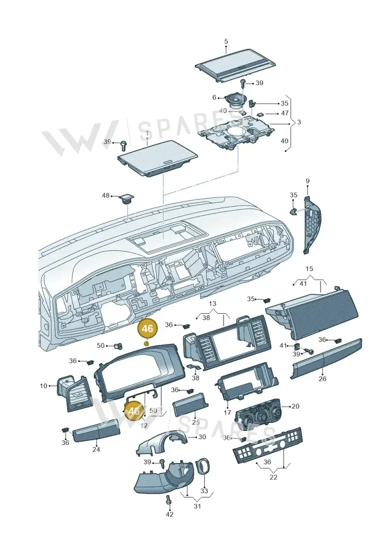 171857145 — Volkswagen Caravelle (2015-2019) diagram 861857100, position 46