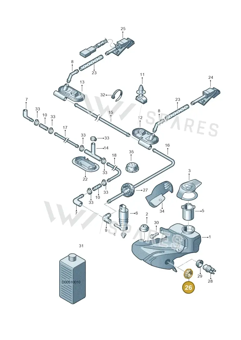 171957857 — Volkswagen PASSAT/4MOTION/W8 (2002-2005) diagram 195955100, position 26