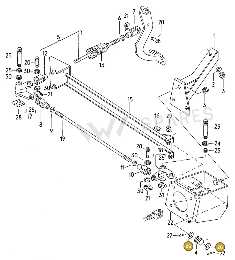 172721742 — Volkswagen Jetta (1981-1984) diagram 007128000, position 26