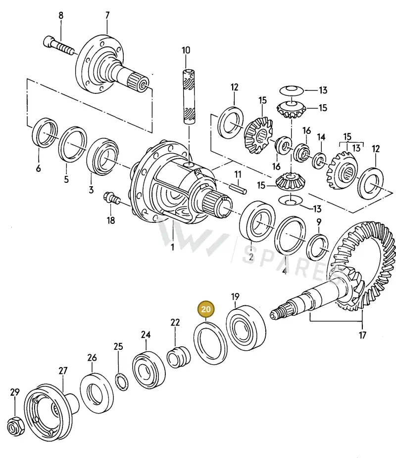183598231 — Volkswagen Quantum syncro (1985-1988) diagram 051078100, position 20