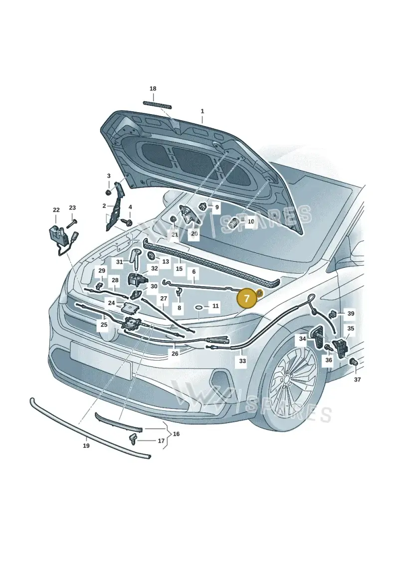 191823395 — Volkswagen Taigo (2021-2024) diagram 2f0823000, position 7