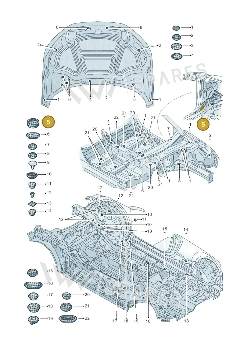 191971908F — Audi TT RS (2016-2023) diagram 850803370, position 5