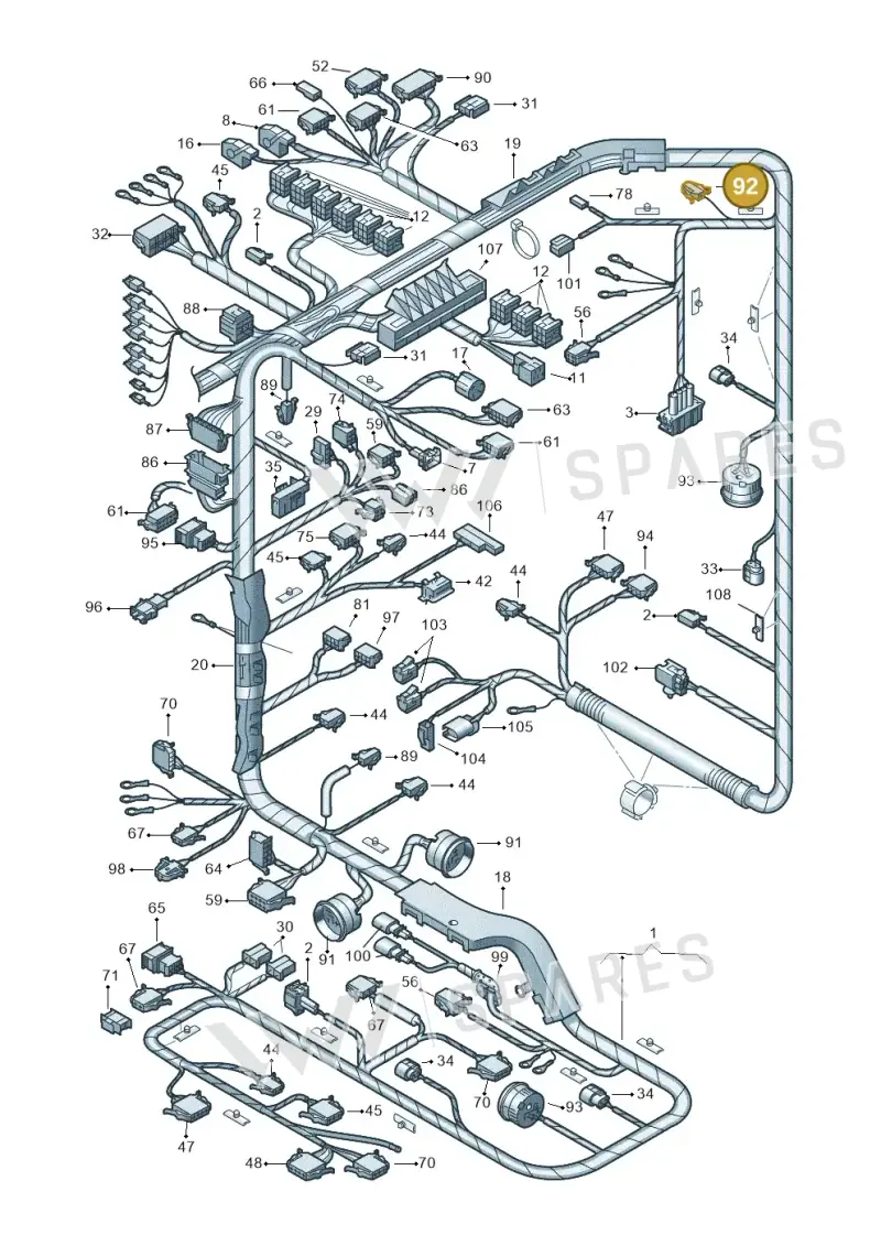 191972701 — Volkswagen Sharan (2008-2010) diagram 162971810, position 92
