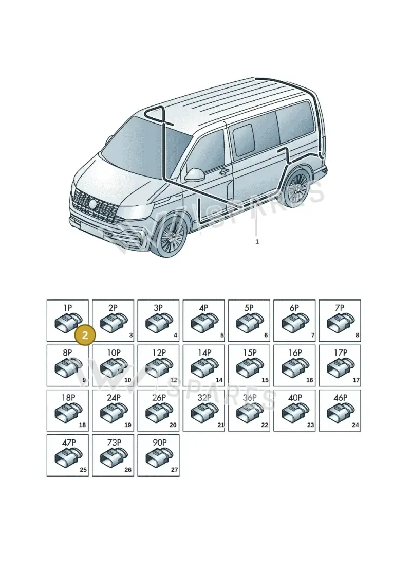 191972701 — Volkswagen Transport. multivan (2019-2024) diagram 7em971080, position 2