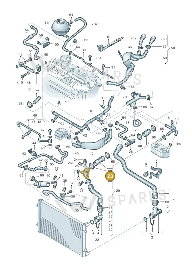 1C0121087A — Volkswagen New Beetle             06> (2005-) diagram 194121480, position 23