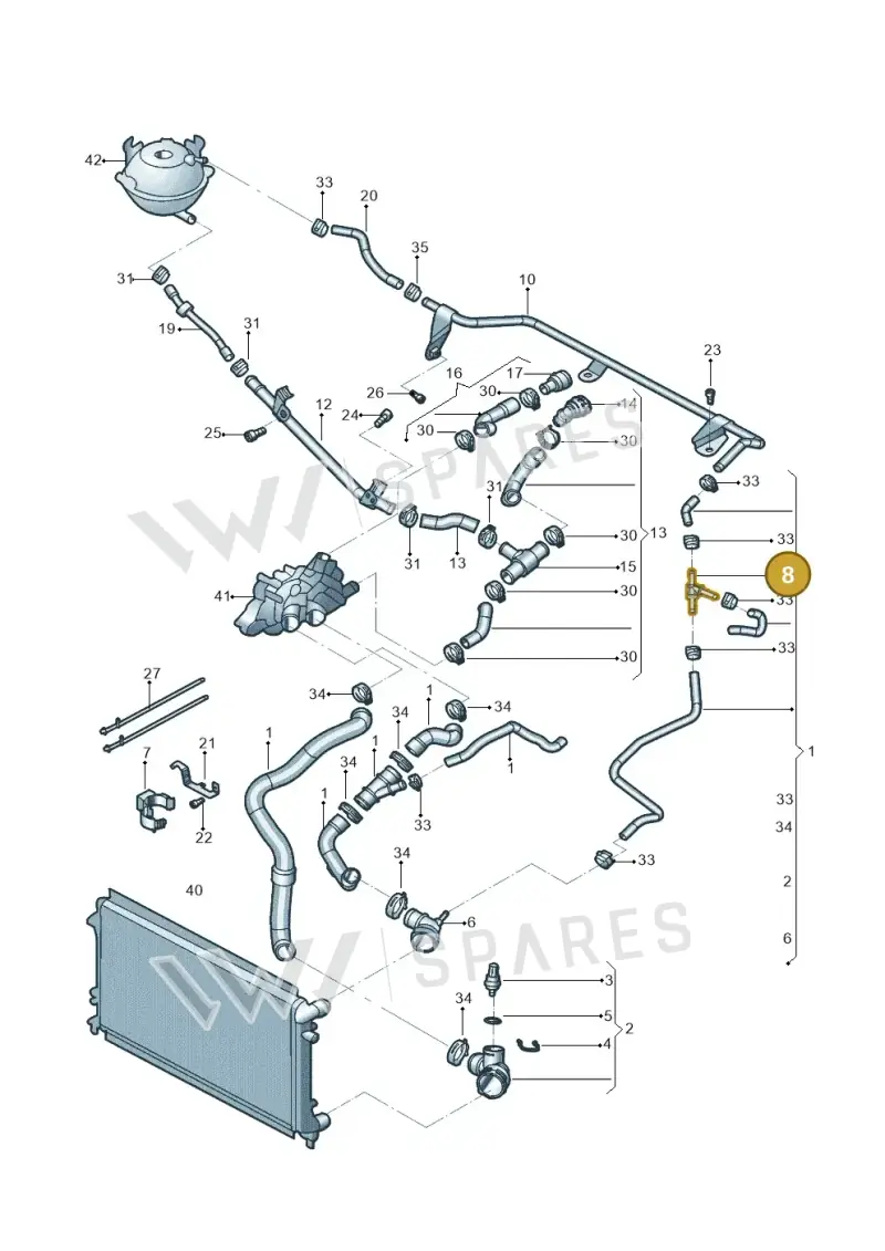 1C0121087E — Volkswagen Jetta 1.6 (2014-2018) diagram 854121280, position 8