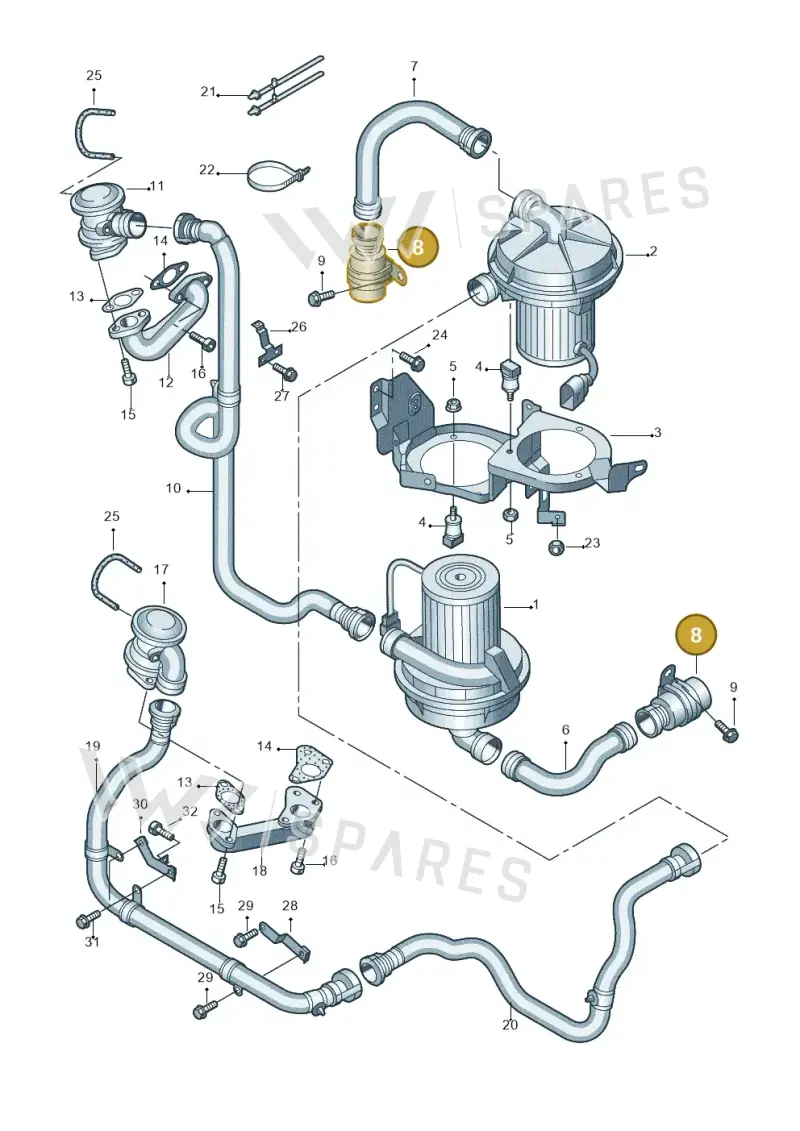 1C0131351A — Volkswagen Phaeton (lang) (2003-2006) diagram 258131200, position 8