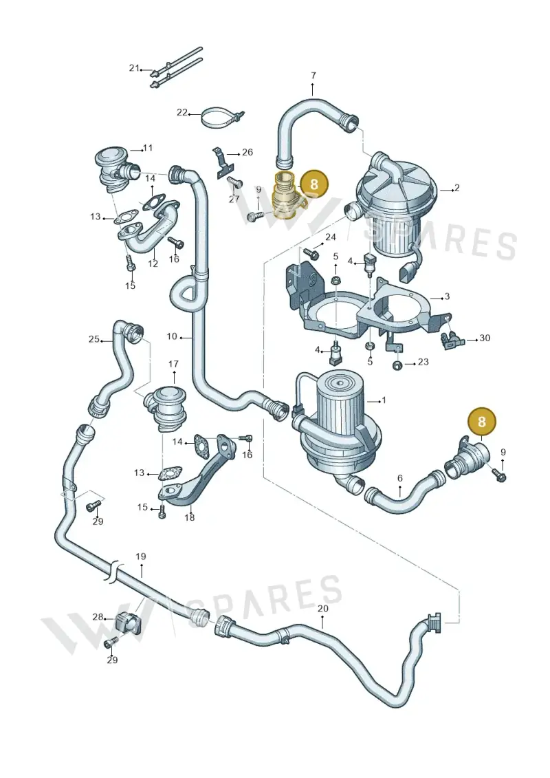 1C0131351A — Volkswagen Phaeton 4motion (2010-2016) diagram 258131250, position 8