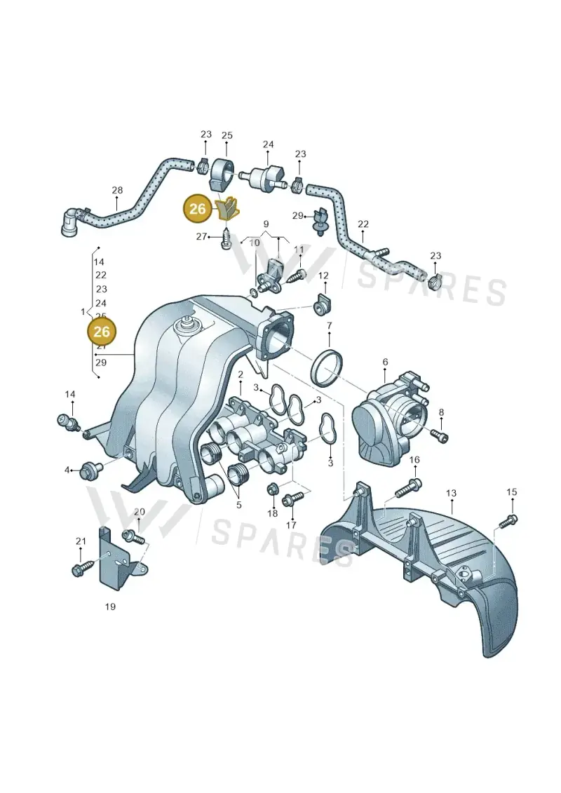 1C0133519C — Volkswagen Jetta (2014-2017) diagram 625133280, position 26