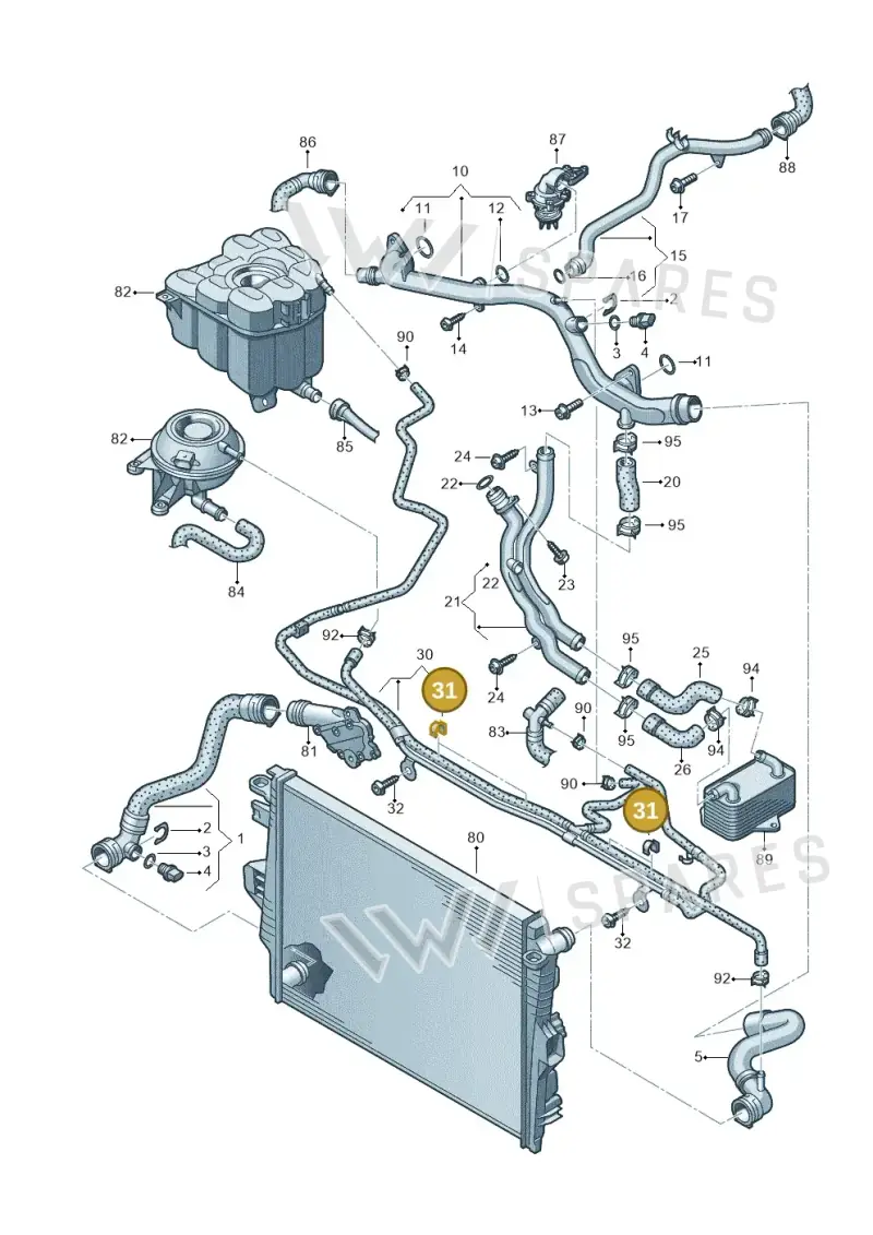 1C0422705B — Volkswagen Touareg BlueMotion (2014-2018) diagram 693121310, position 31