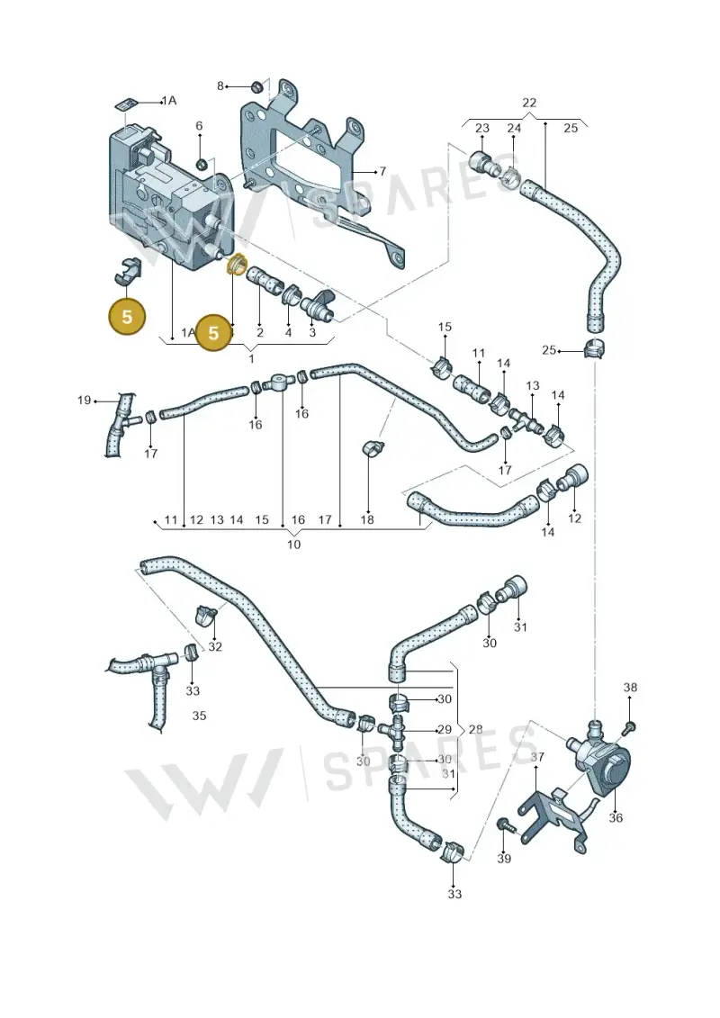 1C0422705D — Volkswagen Tharu (2020-2020) diagram 578819600, position 5