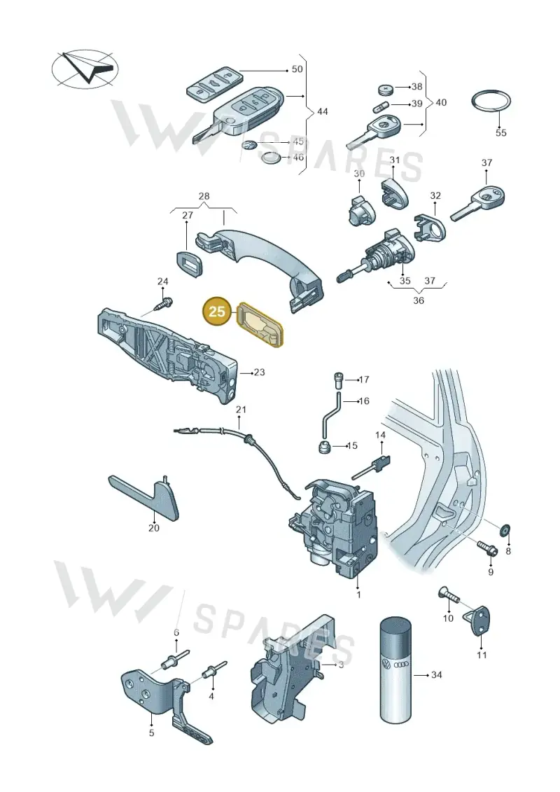 1C0837211A — Volkswagen Caravelle (2015-2019) diagram 861837000, position 25